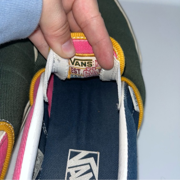 Vans Varsity Green and Pink Slip-On Sneakers - Picture 2 of 4